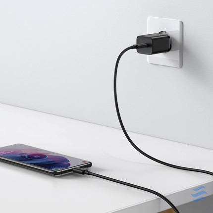 Baseus Super Si Quick Charger 1C 25W with USB C cable for USB C 1m (black) mains chargers