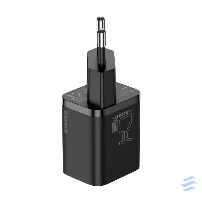 Baseus Super Si Quick Charger 1C 25W with USB C cable for USB C 1m (black) mains chargers