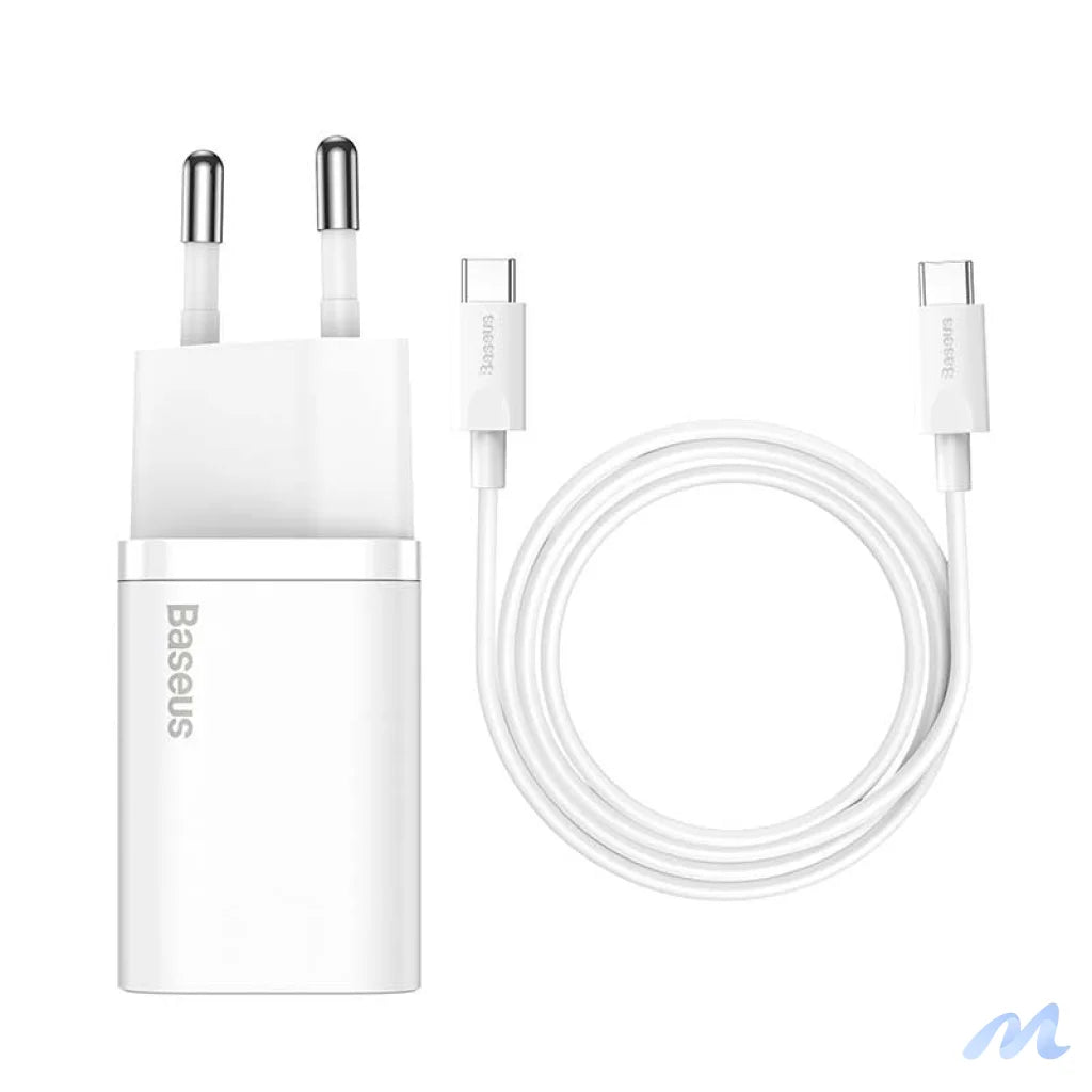 Baseus Super Si Quick Charger 1C 25W with USB-C cable for USB-C 1m (white)
