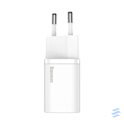 Baseus Super Si Quick Charger 1C 25W with USB C cable for USB C 1m (white) mains chargers