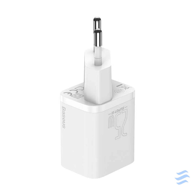 Baseus Super Si Quick Charger 1C 25W with USB C cable for USB C 1m (white) mains chargers