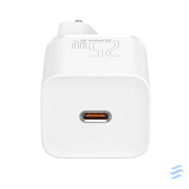 Baseus Super Si Quick Charger 1C 25W with USB C cable for USB C 1m (white) mains chargers