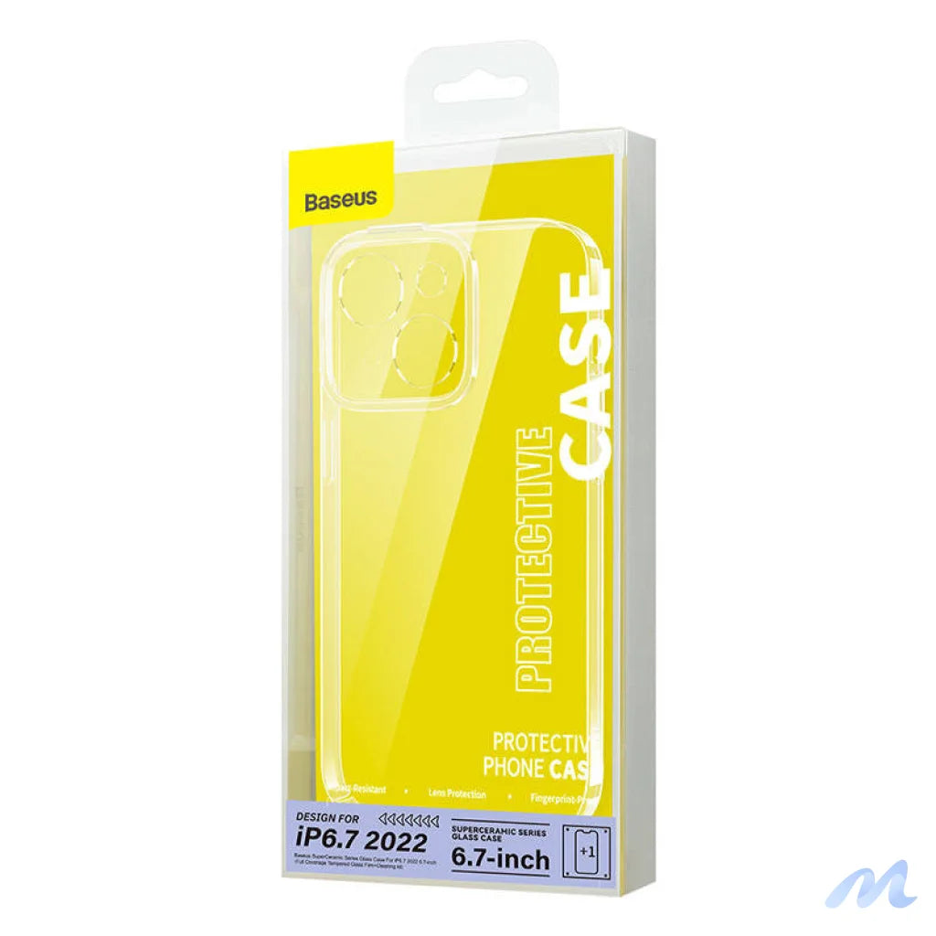 Baseus SuperCeramic Transparent Glass Case and Tempered Glass set for iPhone 14 Plus