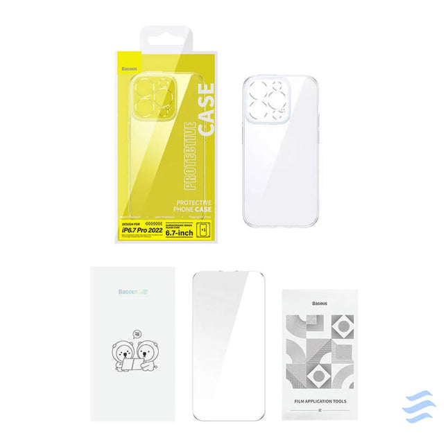 Baseus SuperCeramic Transparent Glass Case and Tempered Glass set for iPhone 14 Plus For smartphones