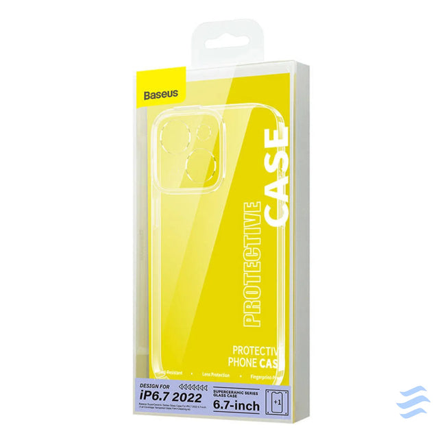 Baseus SuperCeramic Transparent Glass Case and Tempered Glass set for iPhone 14 Plus For smartphones