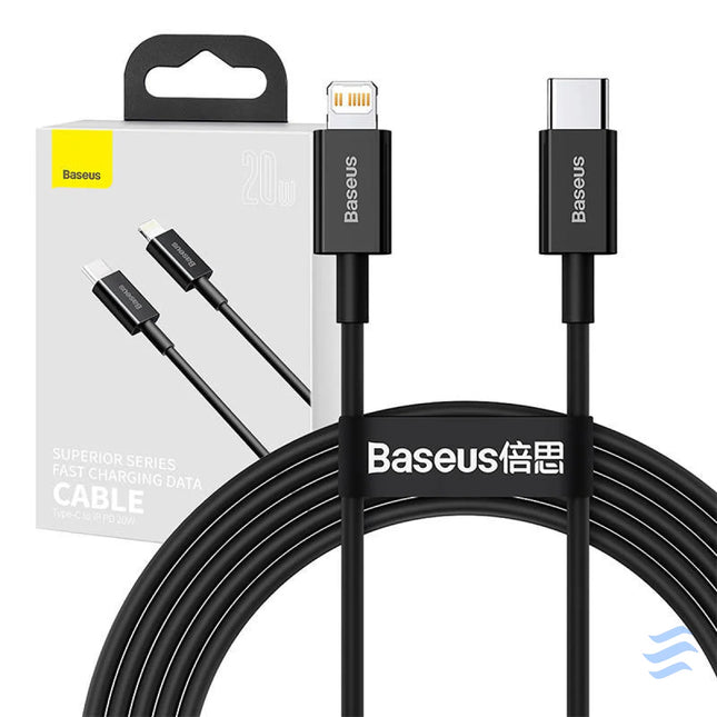 Baseus Superior Series Cable USB C to iP 20W PD 2m (black) USB C to Lightning