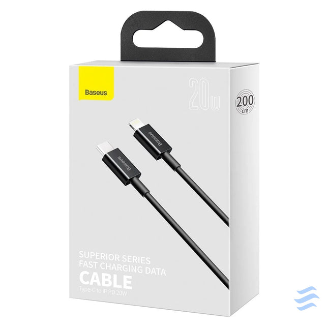 Baseus Superior Series Cable USB C to iP 20W PD 2m (black) USB C to Lightning