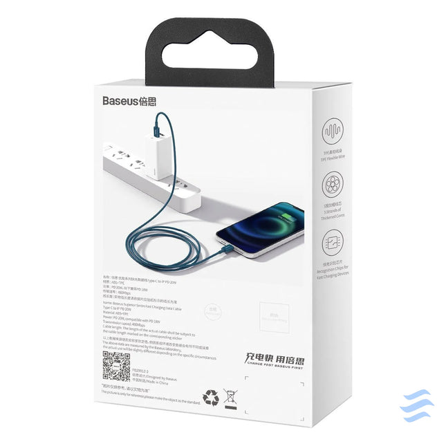 Baseus Superior Series Cable USB C to iP 20W PD 2m (blue) USB C to Lightning