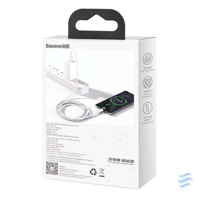 Baseus Superior Series Cable USB to USB C 66W 1m (white) USB to USB C