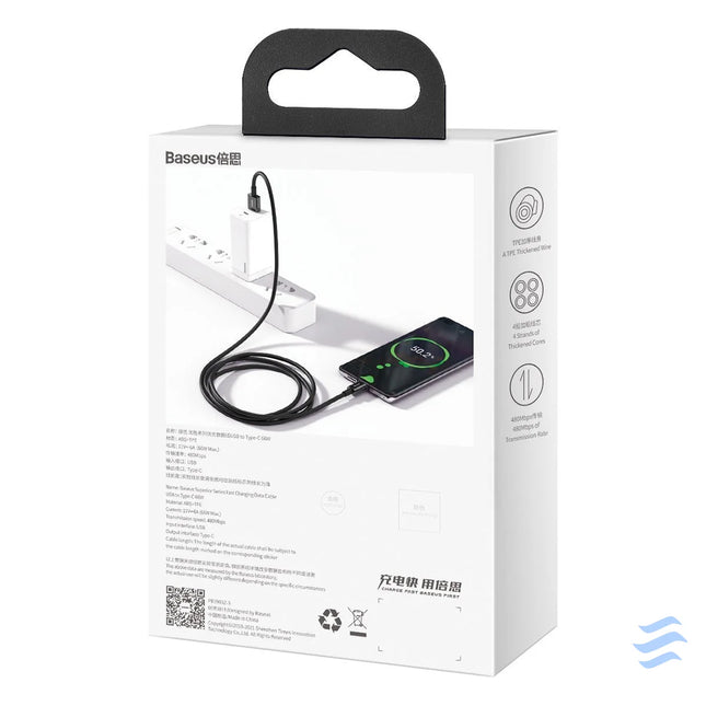 Baseus Superior Series Cable USB to USB C 66W 2m (black) USB to USB C