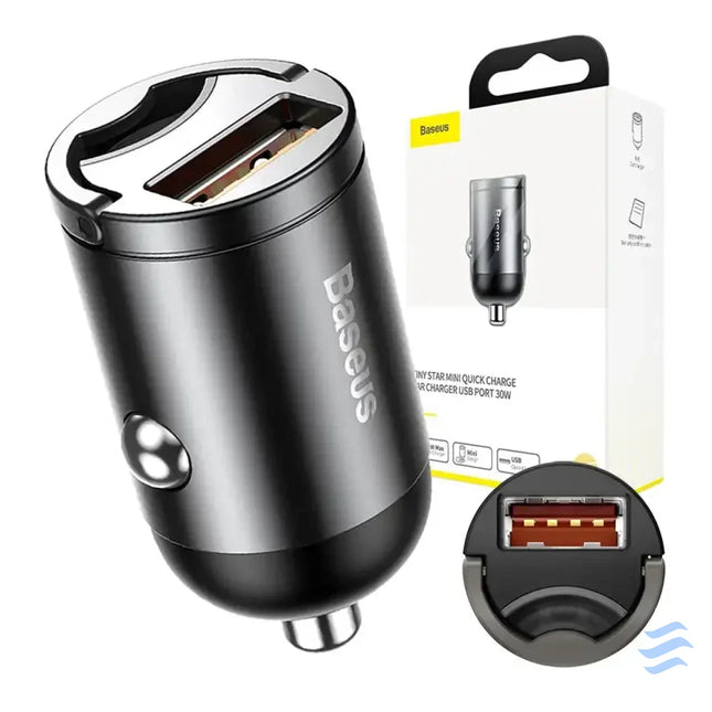 Baseus Tiny Star Mini Quick Charge Car Charger USB Port 30W Grey Car chargers