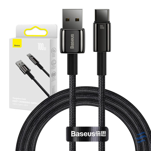 Baseus Tungsten Gold Cable USB to USB C 100W 1m (black) USB cables