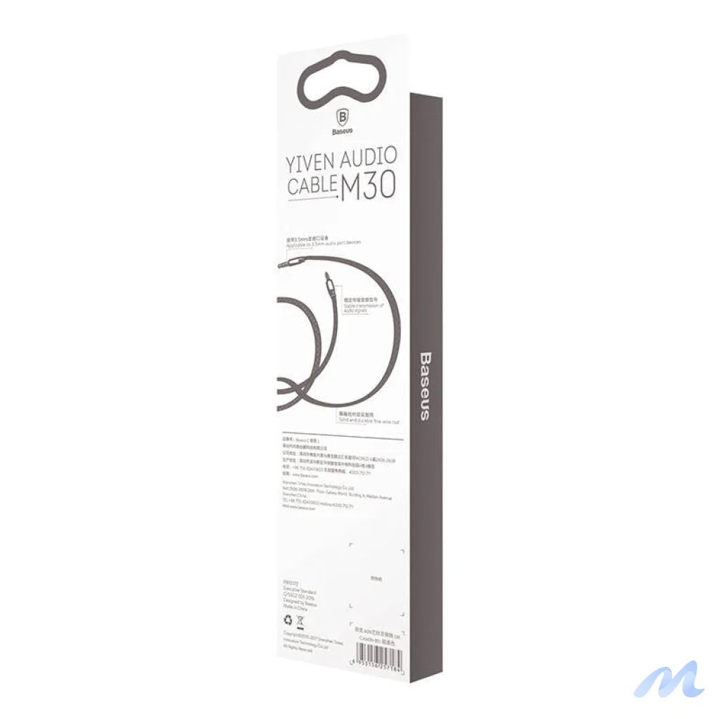 Baseus Yiven Audio Cable Cable 3.5 male Audio M30 1.5M Silver+ Black