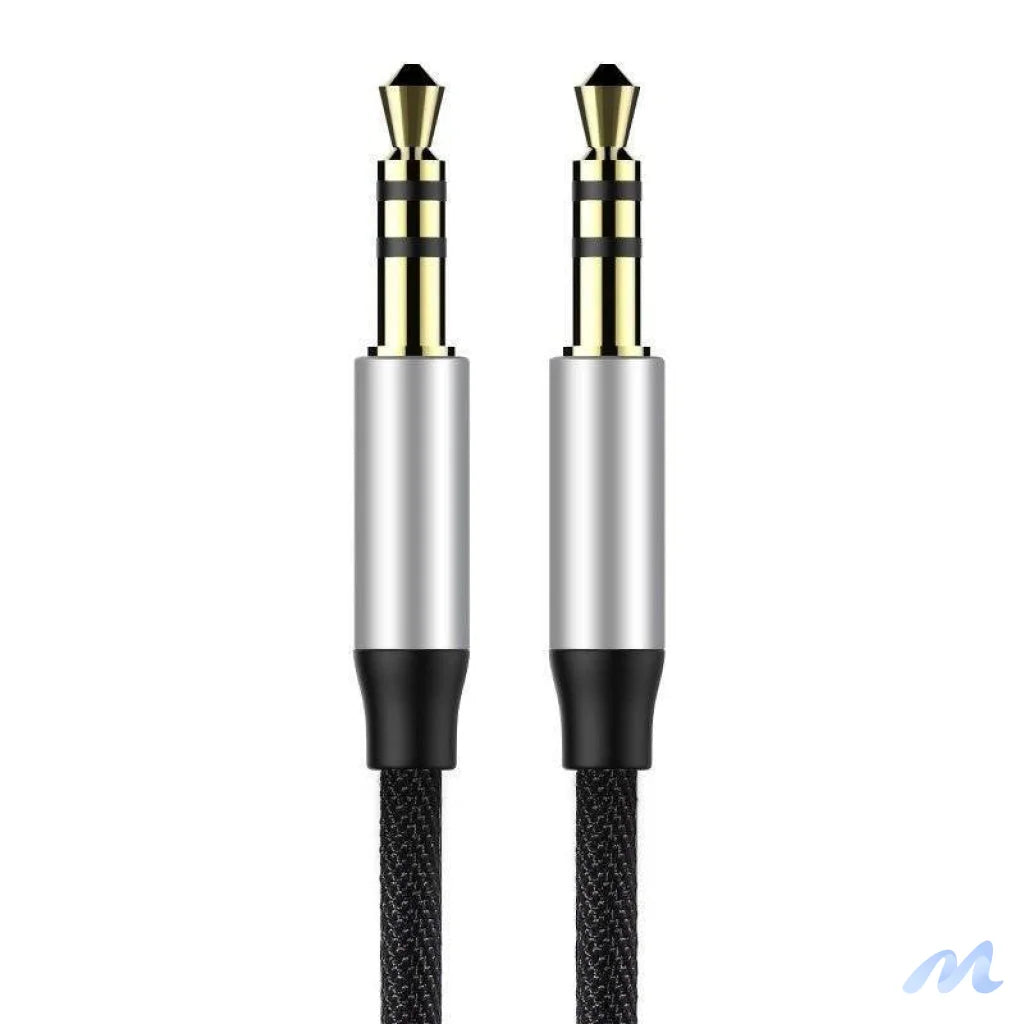 Baseus Yiven Audio Cable mini jack 3,5mm AUX, 1m (Black+Silver)