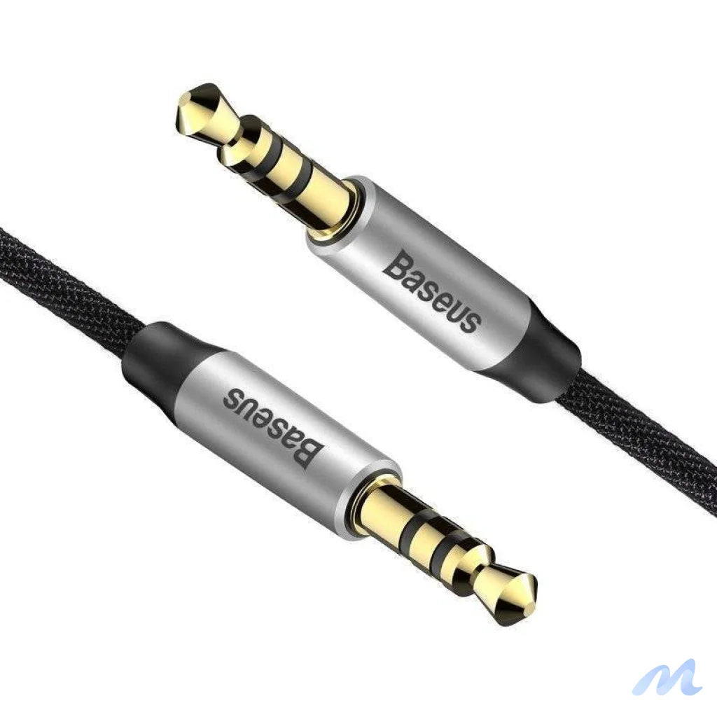 Baseus Yiven Audio Cable mini jack 3,5mm AUX, 1m (Black+Silver)