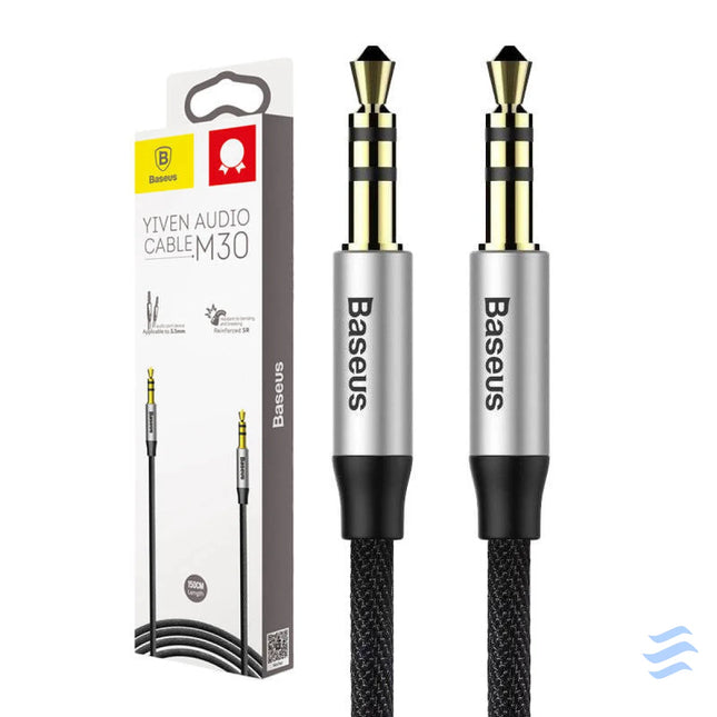 Baseus Yiven Audio Cable mini jack 3,5mm AUX 1m (Black + Silver) Audio cables