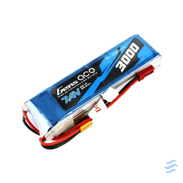 Battery Gens Ace 3000mAh 7.4V 1C 2S1P LiPo Lithium and NiMH