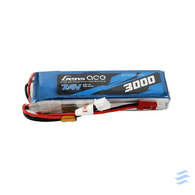 Battery Gens Ace 3000mAh 7.4V 1C 2S1P LiPo Lithium and NiMH