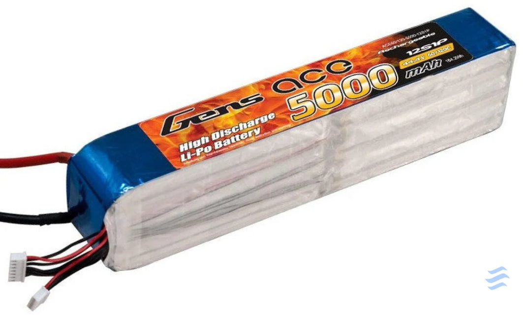 Battery Gens Ace 5000mAh 44.4V 60/120C 12S1P Lithium and NiMH