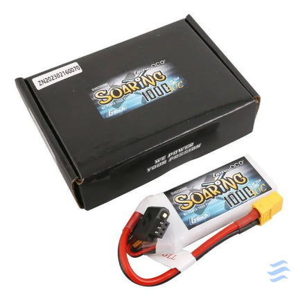 Battery Gens Ace G Tech Soaring 1000mAh 7.4V 30C 2S1P XT60 Lithium and NiMH
