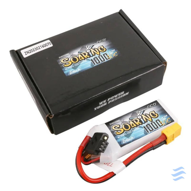 Battery Gens Ace G Tech Soaring 1000mAh 7.4V 30C 2S1P XT60 Lithium and NiMH