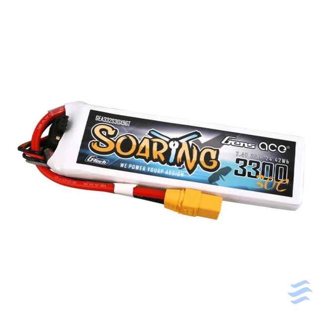 Battery Gens Ace G Tech Soaring 3300mAh 7.4V 30C 2S1P XT90 Lithium and NiMH