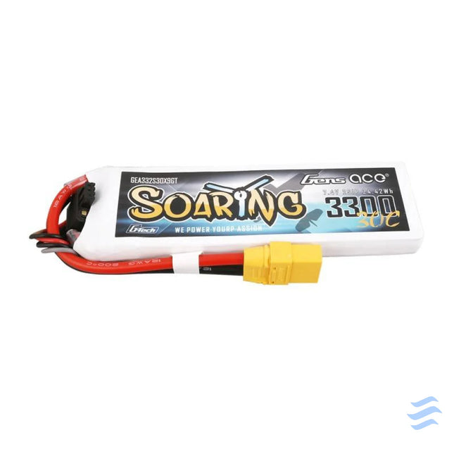 Battery Gens Ace G Tech Soaring 3300mAh 7.4V 30C 2S1P XT90 Lithium and NiMH