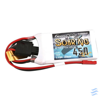Battery Gens ace G Tech Soaring 450mAh 7,4V 30C 2S1P JST SYP Lithium and NiMH