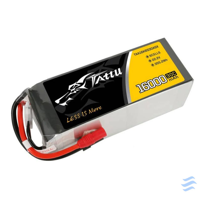 Battery Tattu 16000mAh 22.2V 30C 6S1P LiPo AS150 + XT150 Lithium and NiMH