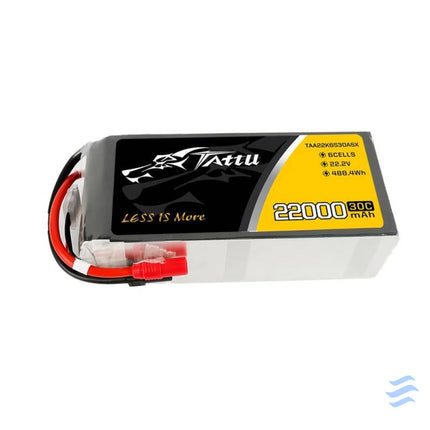 Battery Tattu 22000mAh 22.2V 30C 6S1P LiPo AS150 + XT150 Lithium and NiMH