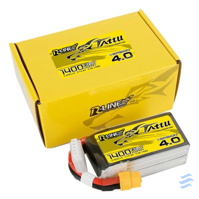 Battery Tattu R Line 4.0 1400mAh 14.8V 130C 4S1P XT60 Lithium and NiMH