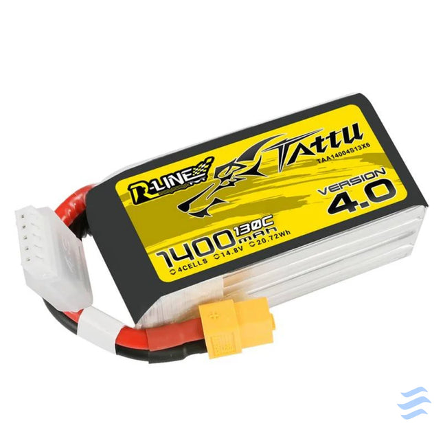 Battery Tattu R Line 4.0 1400mAh 14.8V 130C 4S1P XT60 Lithium and NiMH