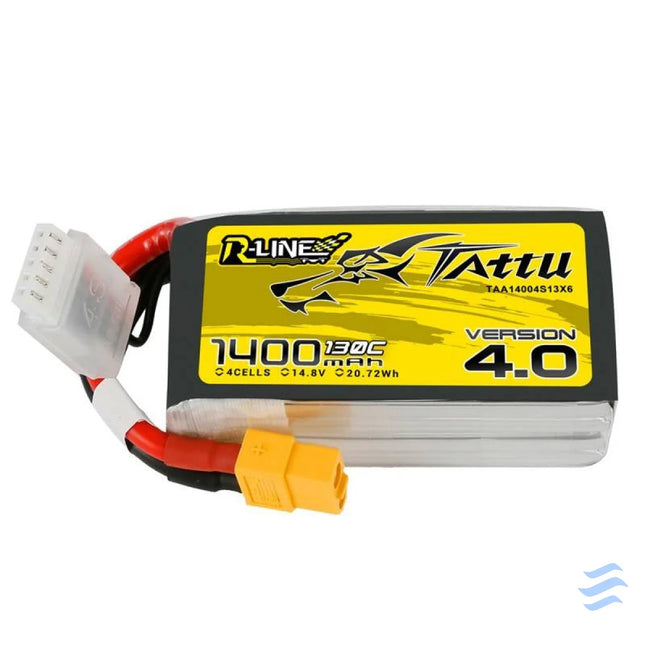 Battery Tattu R Line 4.0 1400mAh 14.8V 130C 4S1P XT60 Lithium and NiMH