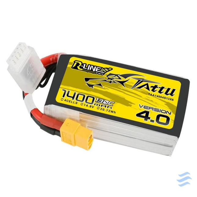 Battery Tattu R Line 4.0 1400mAh 14.8V 130C 4S1P XT60 Lithium and NiMH