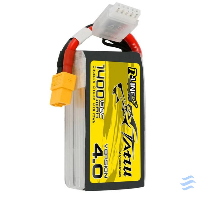 Battery Tattu R Line 4.0 1400mAh 14.8V 130C 4S1P XT60 Lithium and NiMH