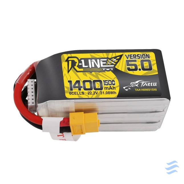 Battery Tattu R Line 5.0 1400mAh 22.2V 150C 6S1P XT60 Lithium and NiMH