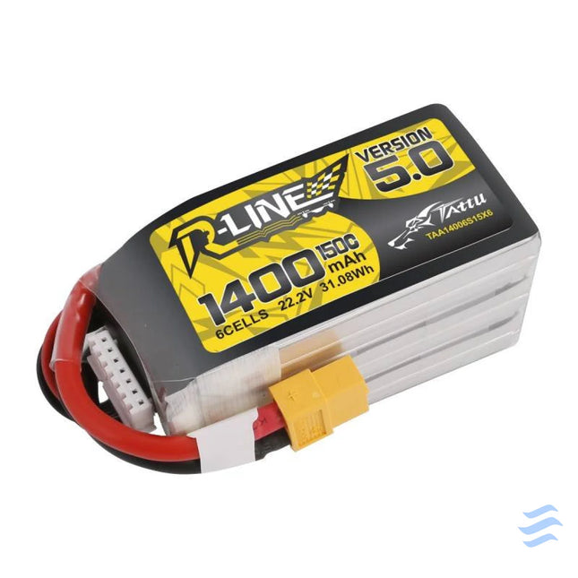Battery Tattu R Line 5.0 1400mAh 22.2V 150C 6S1P XT60 Lithium and NiMH