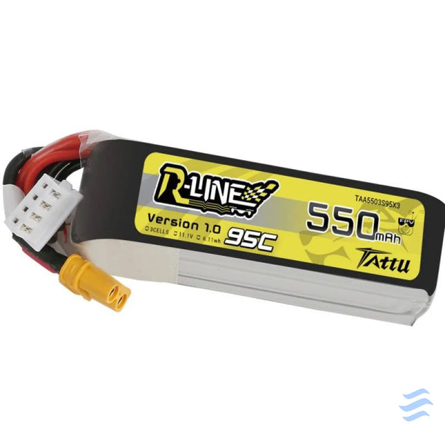 Battery Tattu R Line 550mAh 11.1V 95C 3S1P XT30 Lithium and NiMH