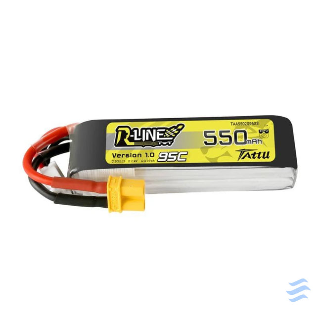Battery Tattu R Line 550mAh 7.4V 95C 2S1P XT30 Lithium and NiMH