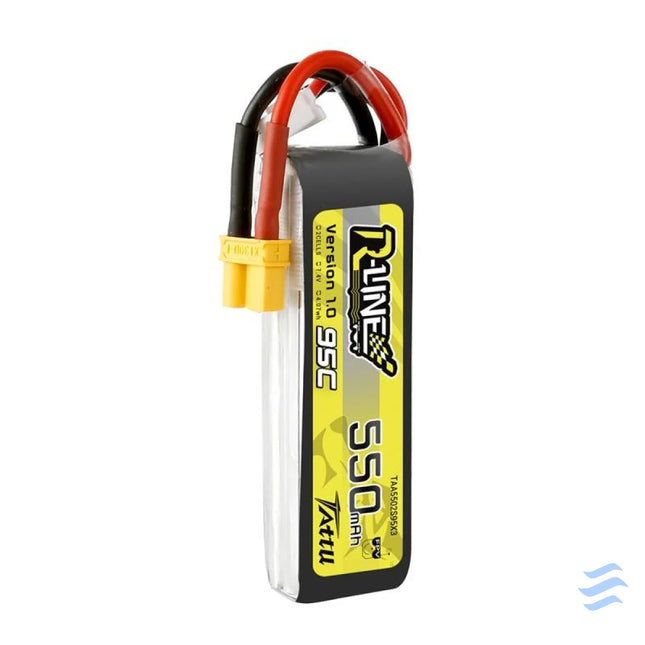 Battery Tattu R Line 550mAh 7.4V 95C 2S1P XT30 Lithium and NiMH