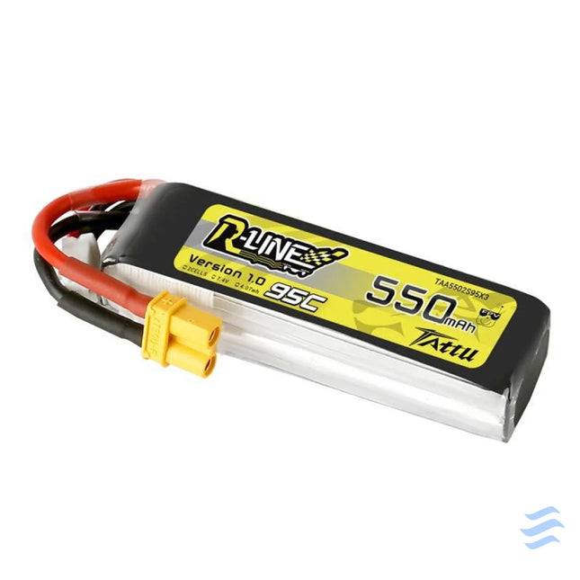 Battery Tattu R Line 550mAh 7.4V 95C 2S1P XT30 Lithium and NiMH