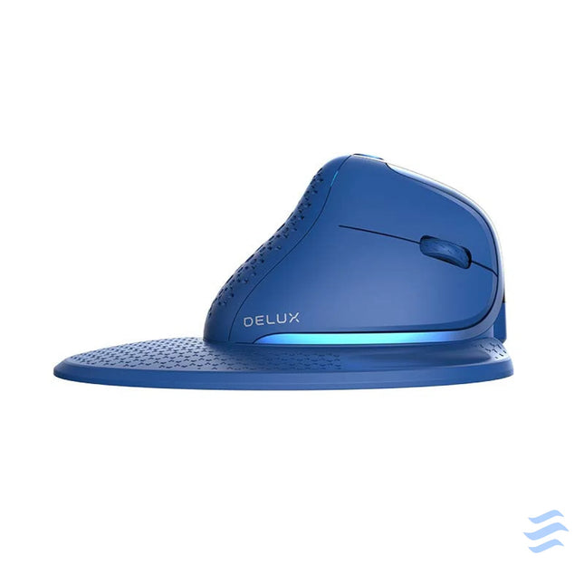Bezprzewodowa mysz pionowa Delux M618XSD BT + 2.4G RGB (niebieska) Vertical mice