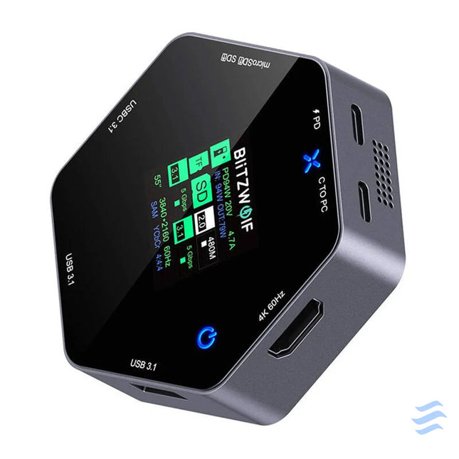 Blitzwolf 8in1 docking station BW TH16 USB 100W LCD Smart Display Docking stations