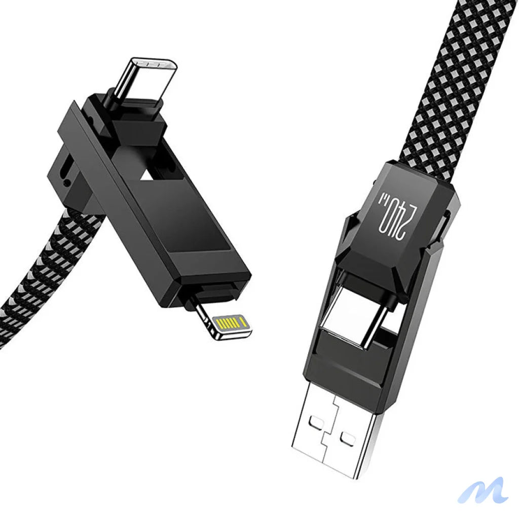 Blitzwolf BW-HDC7 4-in-1 USB+C+Lightning cable 240W 1.2m (black)