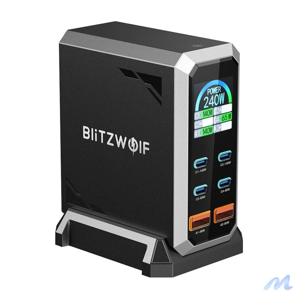 Blitzwolf BW-S31 2xUSB-A, 4xUSB-C, PD, 240W network charger.