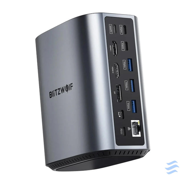 Blitzwolf BW TH15 17in1 Docking Station 2xHD + DP + 4xC + 3xUSB 3.0 + USB 3.1 + C 3.2 + C PD + RJ45 + micro SD + SD