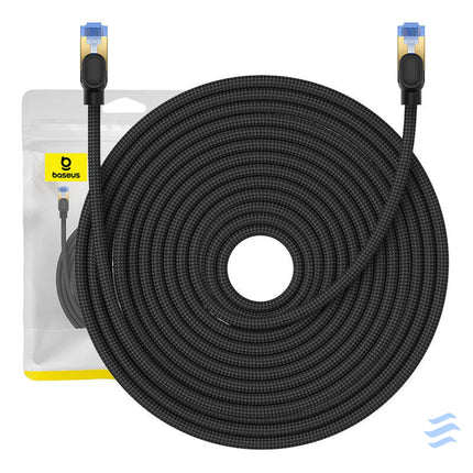 Braided network cable cat.7 Baseus Ethernet RJ45 10Gbps 25m (black) Network cables