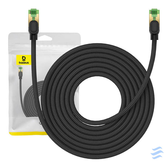 Braided network cable cat.8 Baseus Ethernet RJ45 40Gbps 8m (black) Network cables