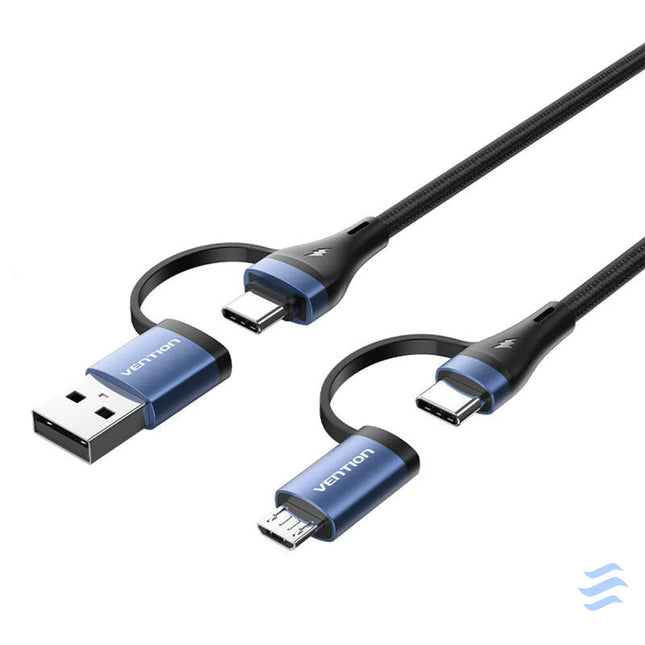 Cable 4in1 USB 2.0 Vention CTLLH 1m (black) Combo Cables