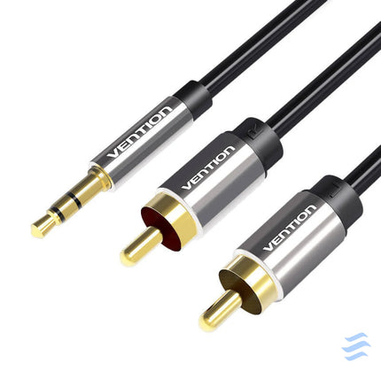 Cable Audio 3.5mm to 2x RCA Vention BCFBI 3m Black Audio cables